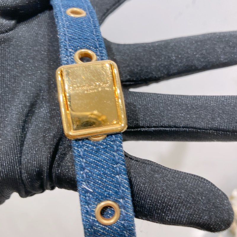 TW4493 CHRISTIAN DIOR 迪奧小號牛仔布皮經典CD logo翻蓋式鍊帶包包CANNAGE SMALL CARGO BAG DENIM-12