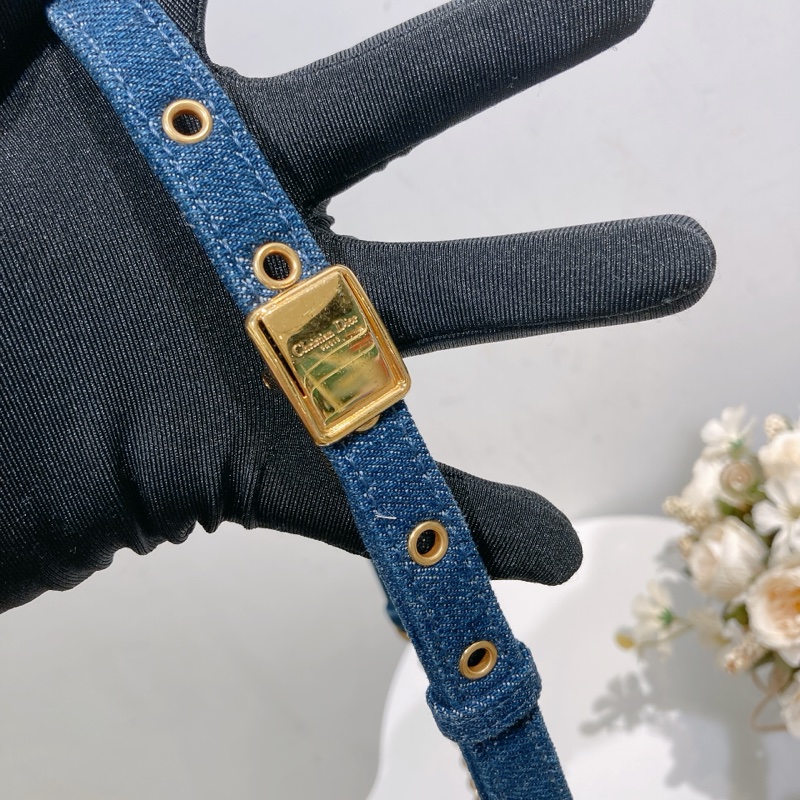 TW4493 CHRISTIAN DIOR 迪奧小號牛仔布皮經典CD logo翻蓋式鍊帶包包CANNAGE SMALL CARGO BAG DENIM-13