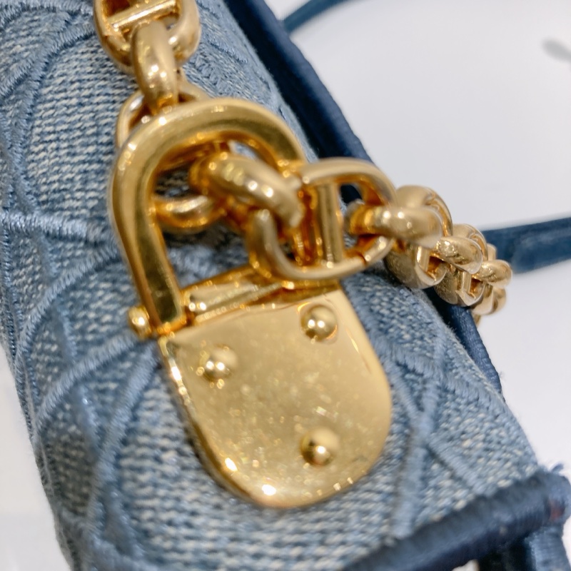 TW4493 CHRISTIAN DIOR 迪奧小號牛仔布皮經典CD logo翻蓋式鍊帶包包CANNAGE SMALL CARGO BAG DENIM-14