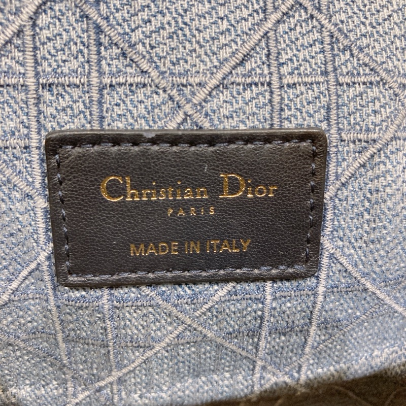 TW4493 CHRISTIAN DIOR 迪奧小號牛仔布皮經典CD logo翻蓋式鍊帶包包CANNAGE SMALL CARGO BAG DENIM-17