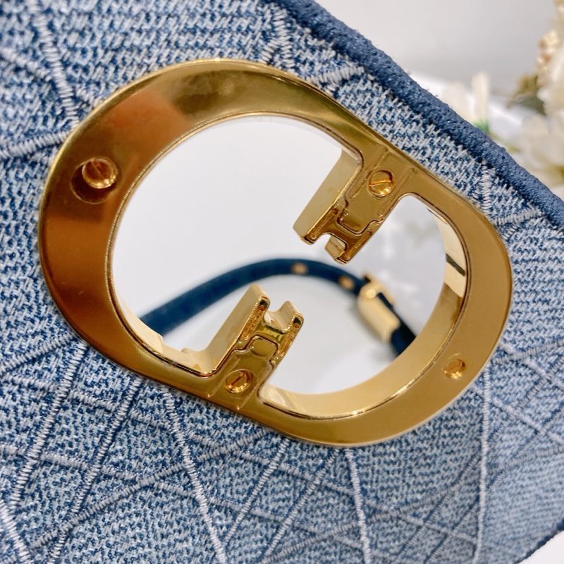 TW4493 CHRISTIAN DIOR 迪奧小號牛仔布皮經典CD logo翻蓋式鍊帶包包CANNAGE SMALL CARGO BAG DENIM-20