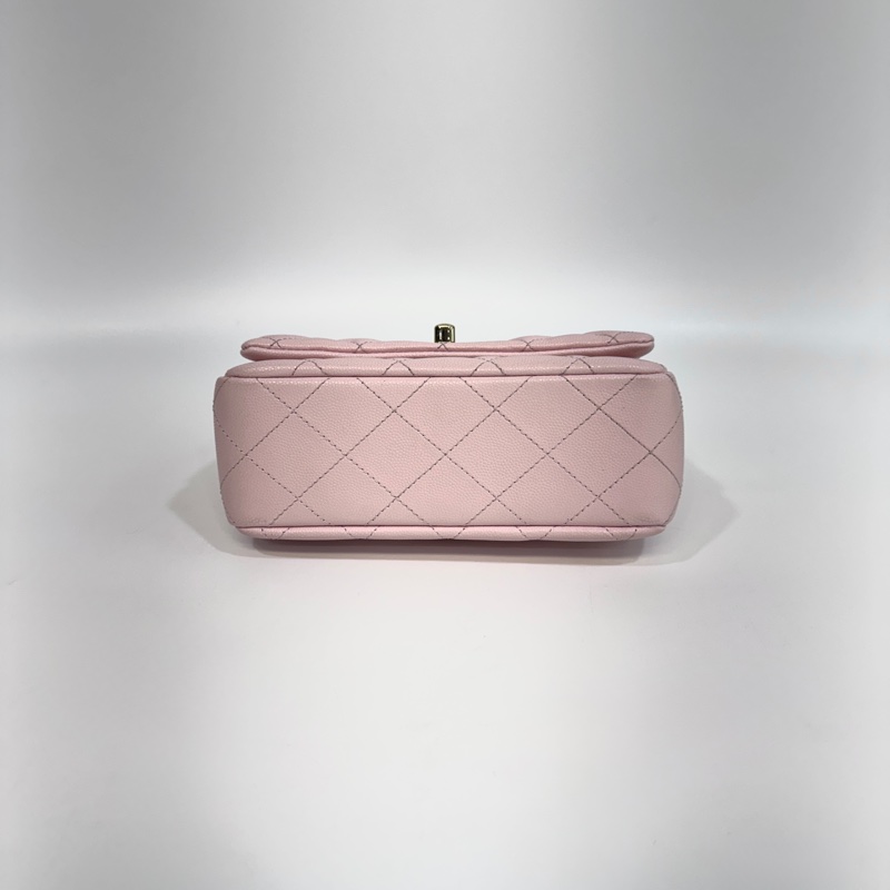 CHANEL粉色淡金釦coco crush下蓋鏈包AS5554-4