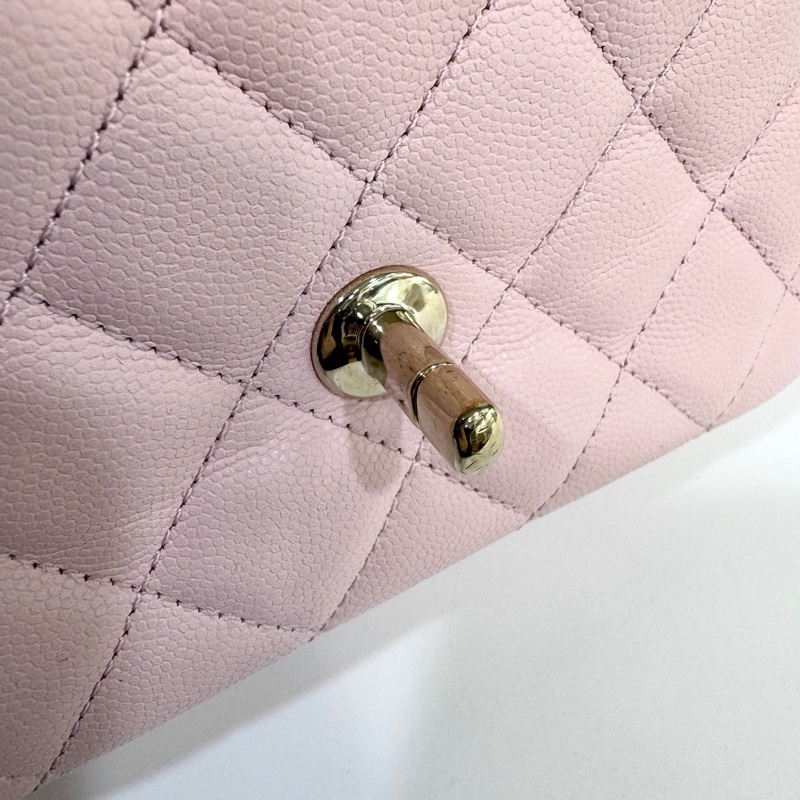 CHANEL粉色淡金釦coco crush下蓋鏈包AS5554-7