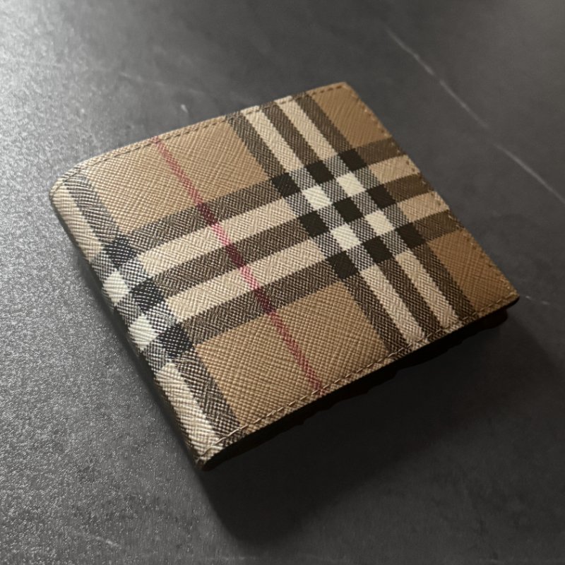 🎀 雙11暖心開跑・送禮自用都超值 💝【BURBERRY-巴寶莉】復古格紋零錢袋短夾-1