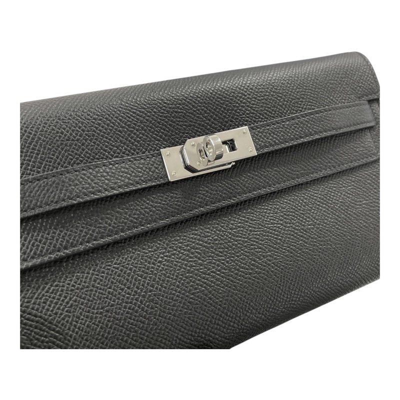 HERMES 愛馬仕 KELLY TOGO 凱莉長夾肩背包 EPSOM皮 黑色 銀釦-13