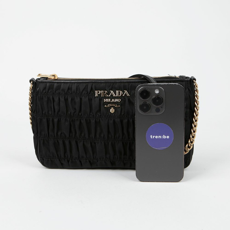 【包稅】PRADA 1BH152 Gofre 鏈條單肩斜背包-10