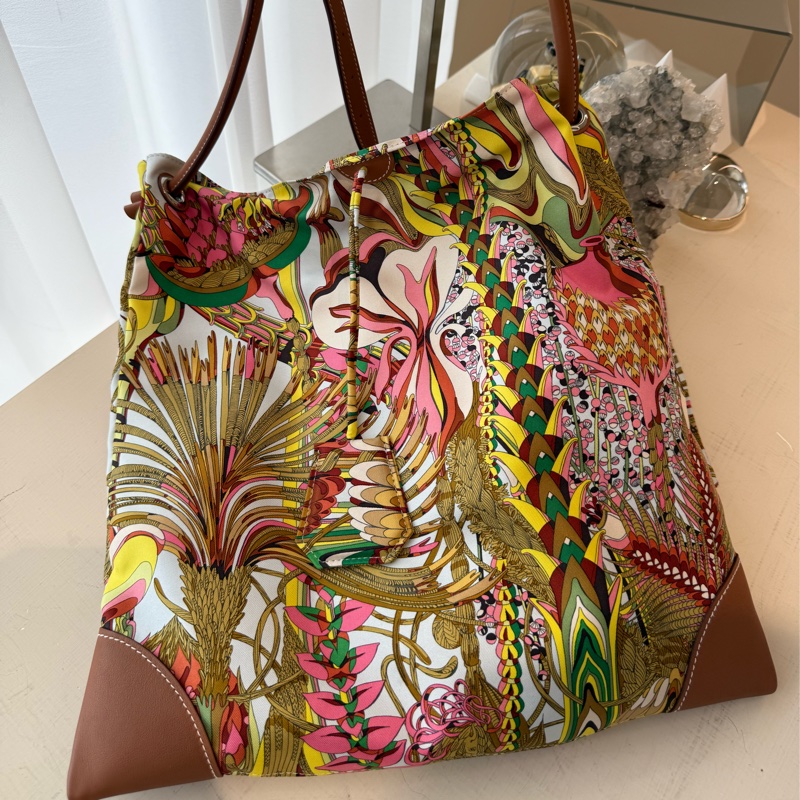 HERMES Silkycity 33 絲巾圖騰肩背包 B刻-0