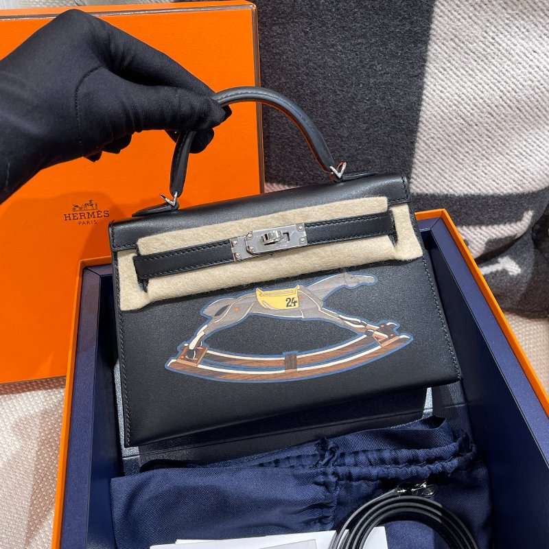 【稀有天菜】HERMES 限量款插片木馬Mini Kelly二代-6