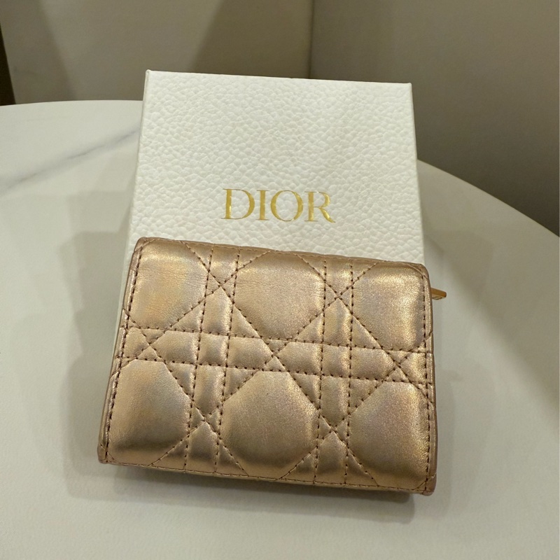 Dior Caro Glycine 經典牛皮藤格紋零錢包-1