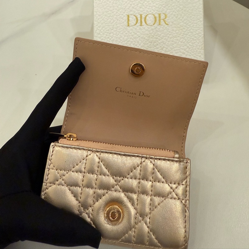 Dior Caro Glycine 經典牛皮藤格紋零錢包-2