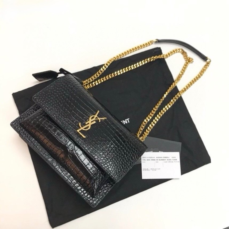 YSL sunset croc bag-2