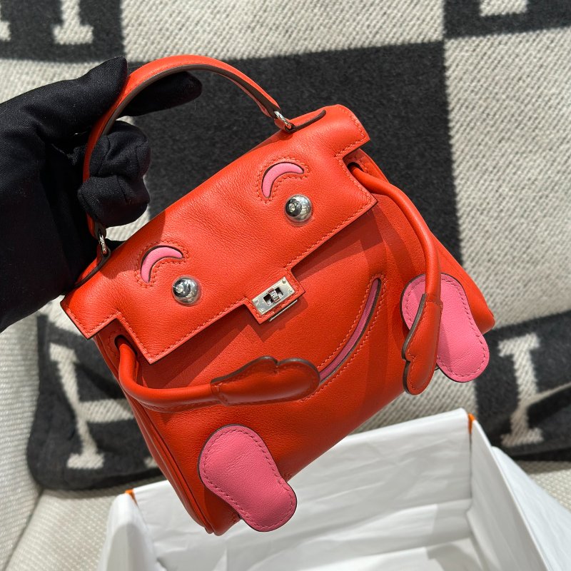 【精選天菜】HERMES KELLY DOLL 9T火焰橘拼8W唇膏粉 全新商品-1