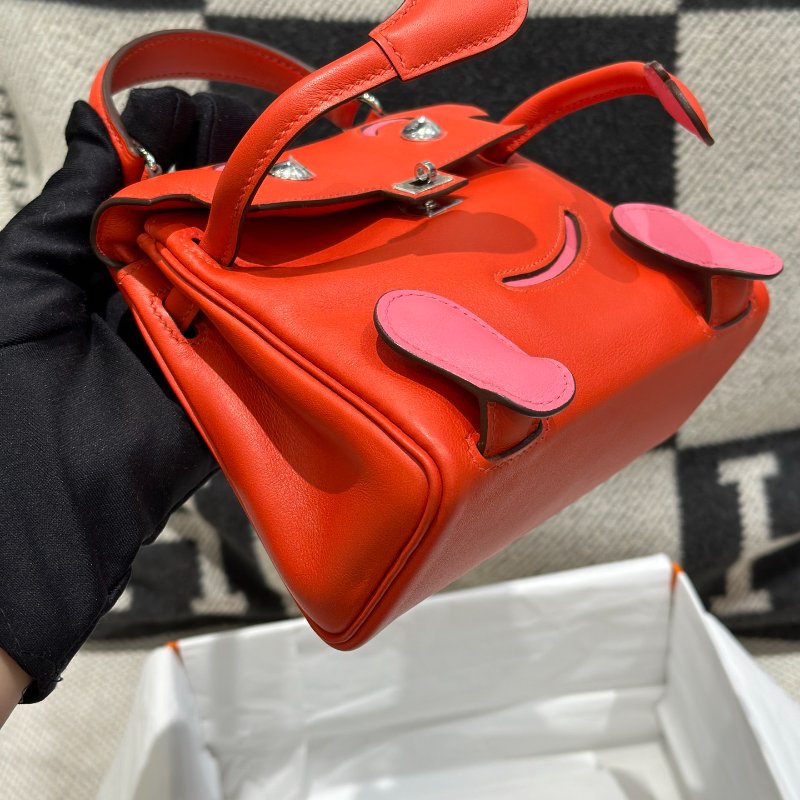 【精選天菜】HERMES KELLY DOLL 9T火焰橘拼8W唇膏粉 全新商品-2