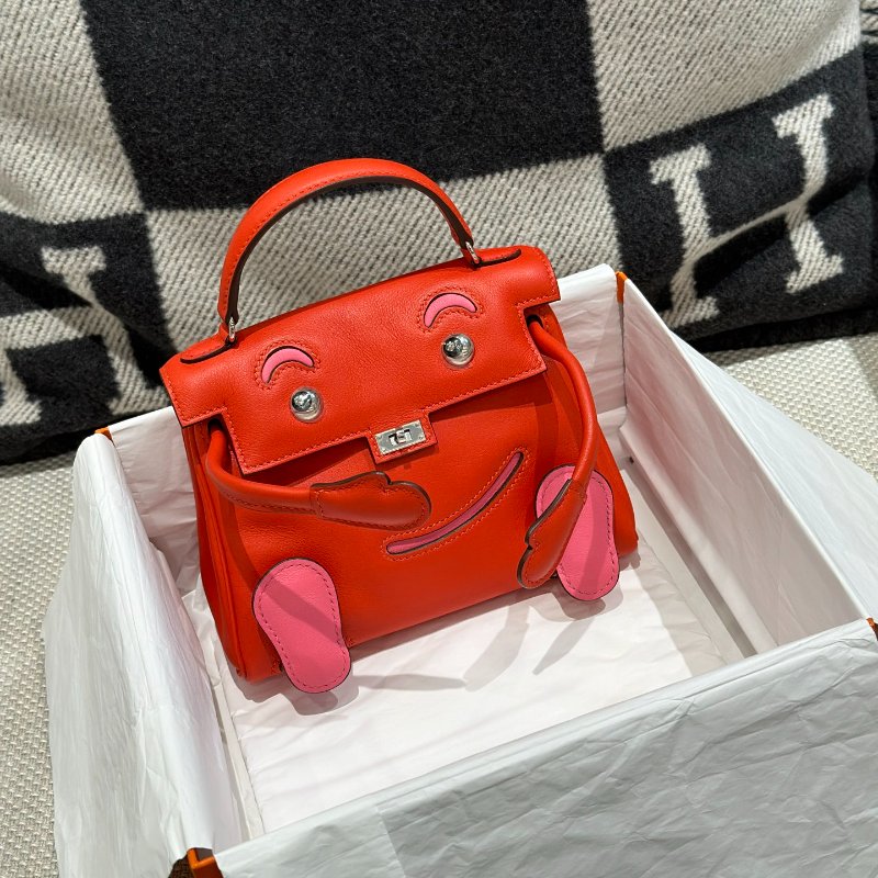 【精選天菜】HERMES KELLY DOLL 9T火焰橘拼8W唇膏粉 全新商品-5