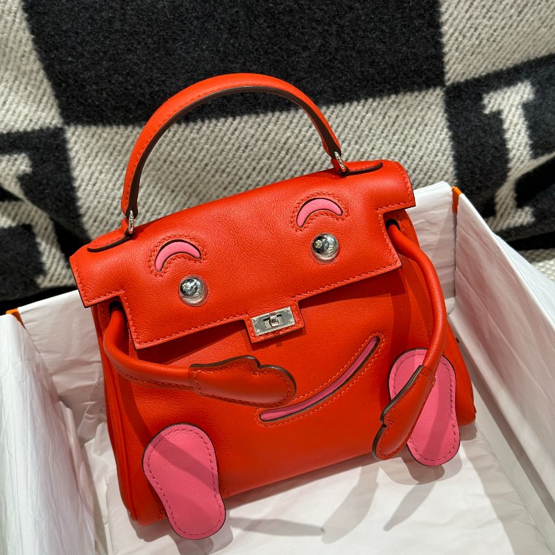 【精選天菜】HERMES KELLY DOLL 9T火焰橘拼8W唇膏粉 全新商品-7