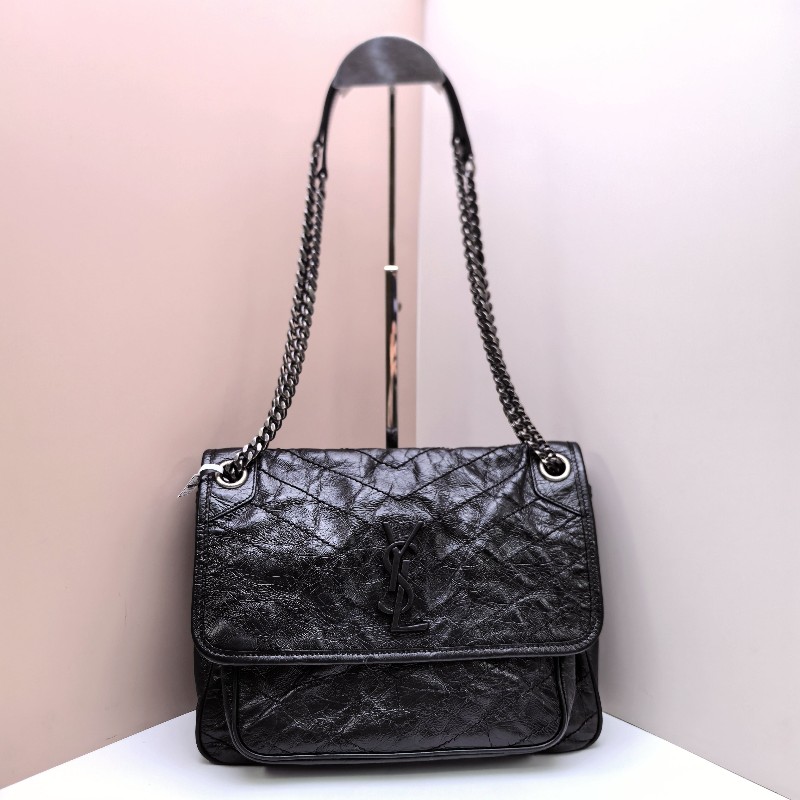 YSL Niki 鏈條包 流浪包 中號 黑色 肩背包斜背包-0