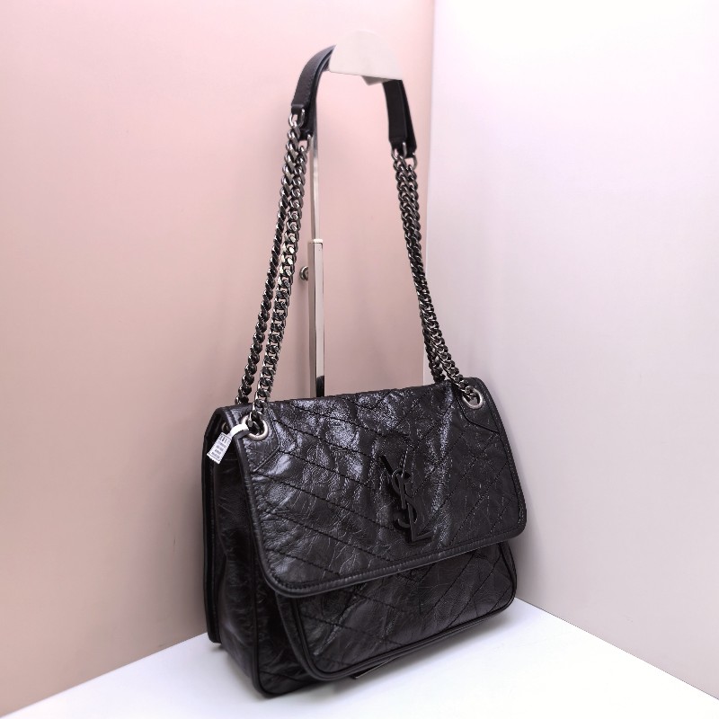 YSL Niki 鏈條包 流浪包 中號 黑色 肩背包斜背包-2