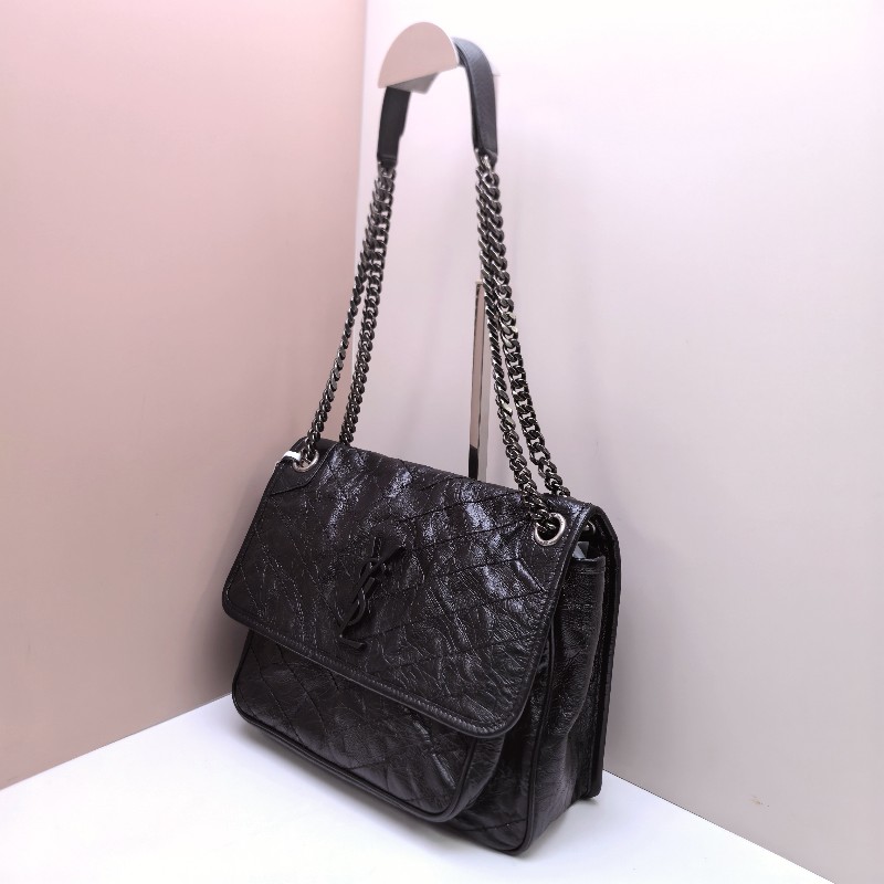 YSL Niki 鏈條包 流浪包 中號 黑色 肩背包斜背包-3