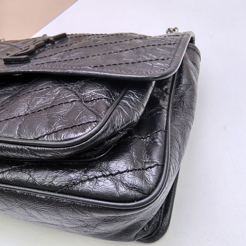 YSL Niki 鏈條包 流浪包 中號 黑色 肩背包斜背包-19