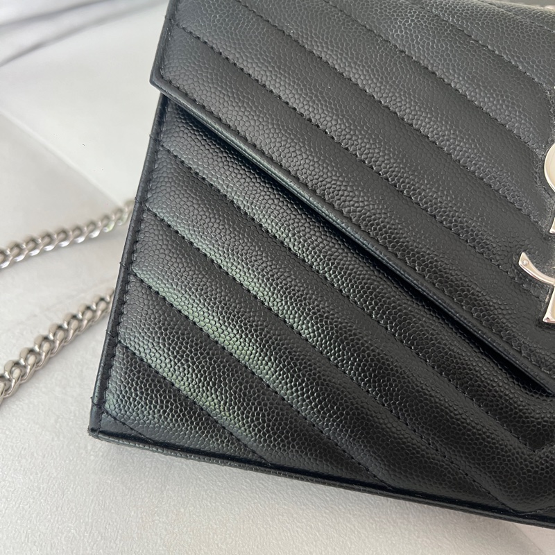 YSL WOC 大款 黑銀荔枝皮 聖羅蘭-4