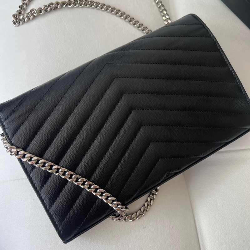 YSL WOC 大款 黑銀荔枝皮 聖羅蘭-6