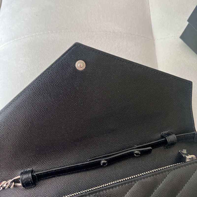 YSL WOC 大款 黑銀荔枝皮 聖羅蘭-7