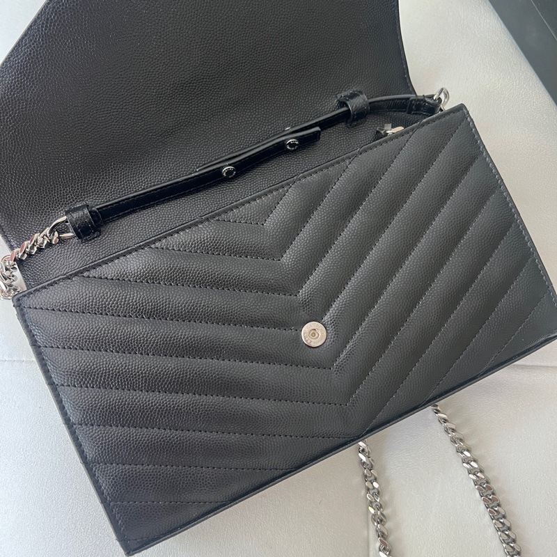 YSL WOC 大款 黑銀荔枝皮 聖羅蘭-8