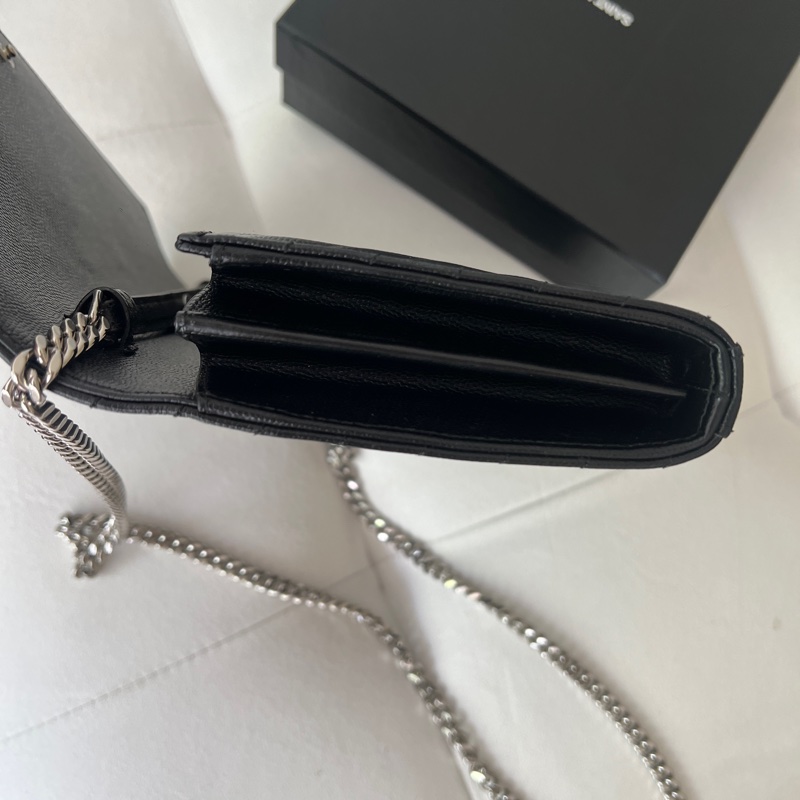 YSL WOC 大款 黑銀荔枝皮 聖羅蘭-9