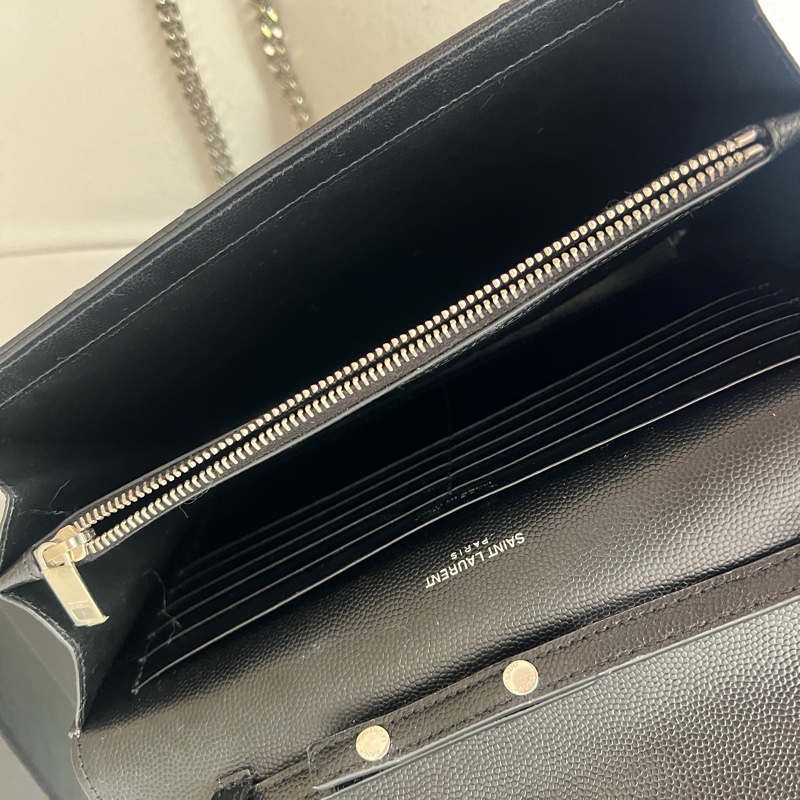 YSL WOC 大款 黑銀荔枝皮 聖羅蘭-11