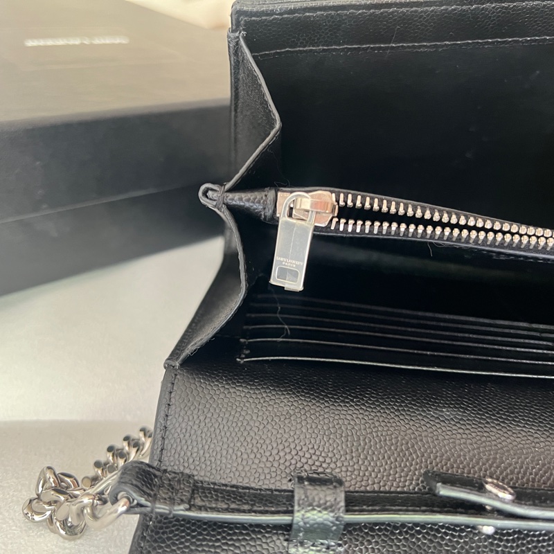 YSL WOC 大款 黑銀荔枝皮 聖羅蘭-14