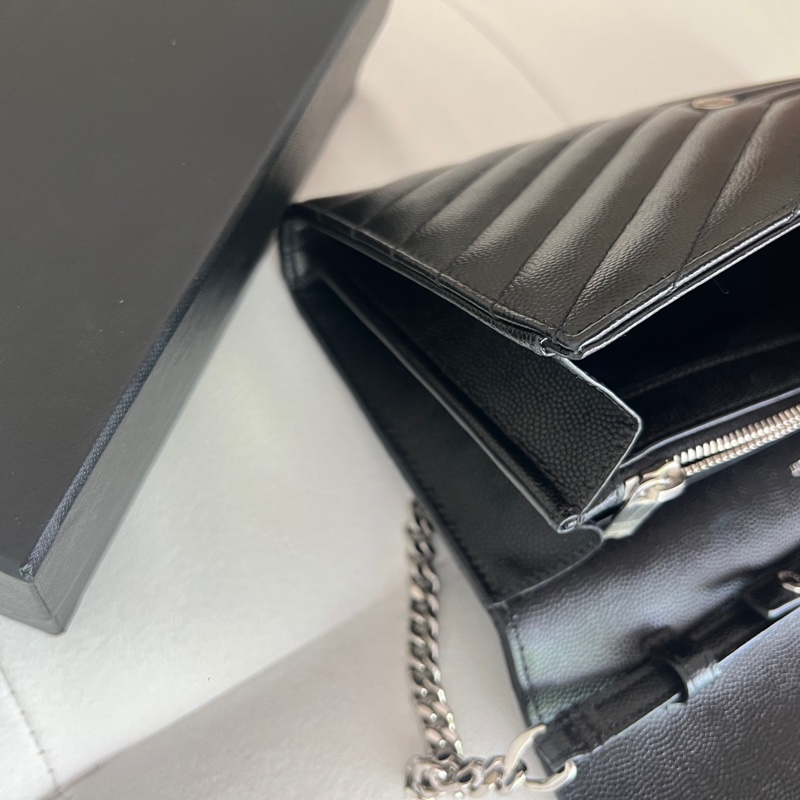 YSL WOC 大款 黑銀荔枝皮 聖羅蘭-15