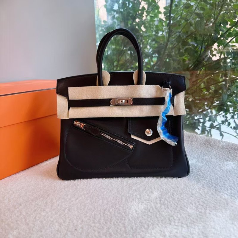 【稀有天菜】HERMES 25CM BIRKIN ROCK 黑銀-1