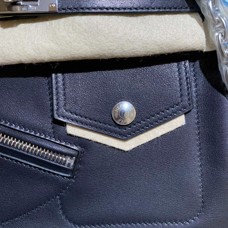 【稀有天菜】HERMES 25CM BIRKIN ROCK 黑銀-7