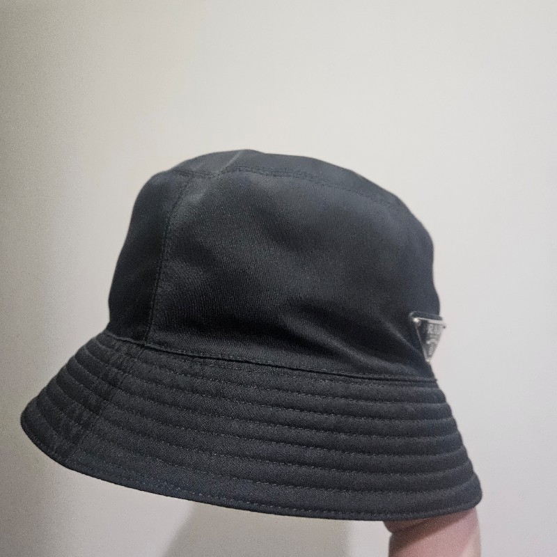 PRADA 漁夫帽 尼龍 黑 XL-1