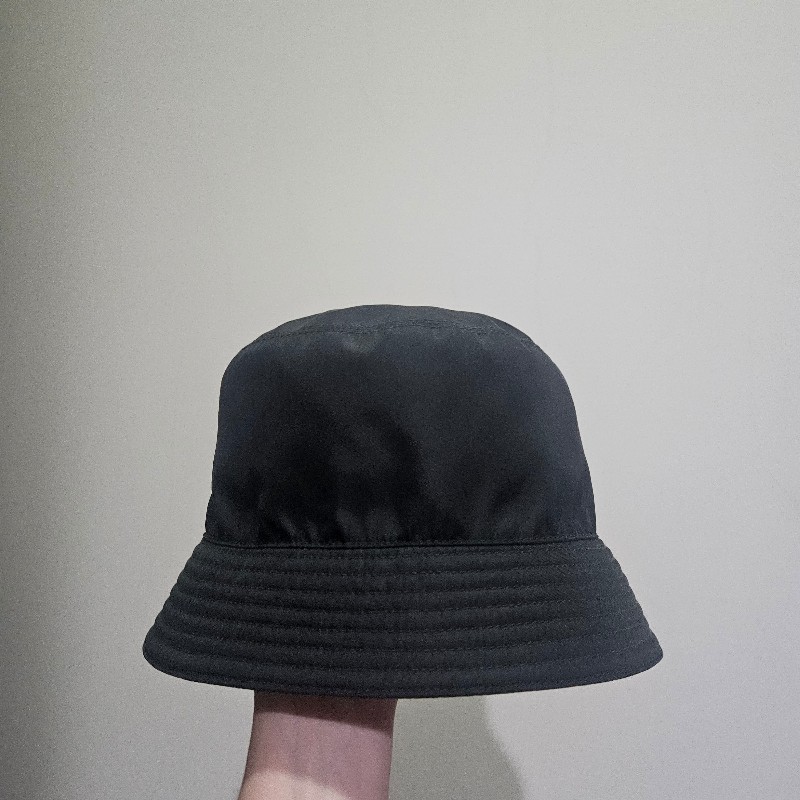 PRADA 漁夫帽 尼龍 黑 XL-3