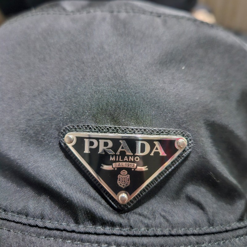 PRADA 漁夫帽 尼龍 黑 XL-4