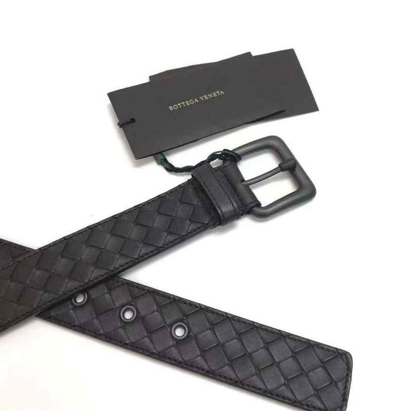 Bottega Veneta BV Intrecciato織皮紋腰帶 深咖啡色 95cm-1