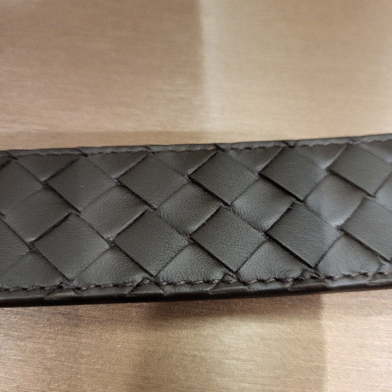 Bottega Veneta BV Intrecciato織皮紋腰帶 深咖啡色 95cm-3