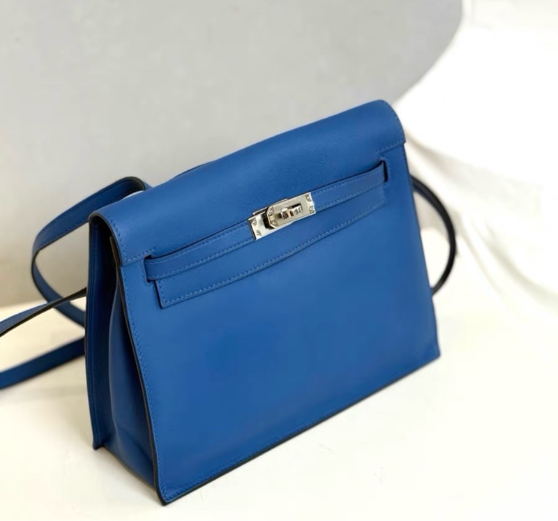 Hermes 愛馬仕 kelly danse 寶石藍銀扣 s皮 u刻 好價出-0