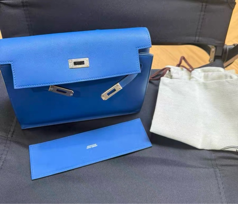 Hermes 愛馬仕 kelly danse 寶石藍銀扣 s皮 u刻 好價出-5