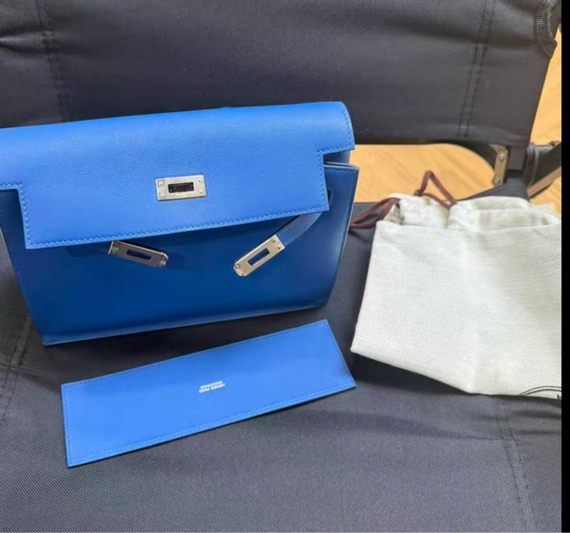 Hermes 愛馬仕 kelly danse 寶石藍銀扣 s皮 u刻 好價出-7