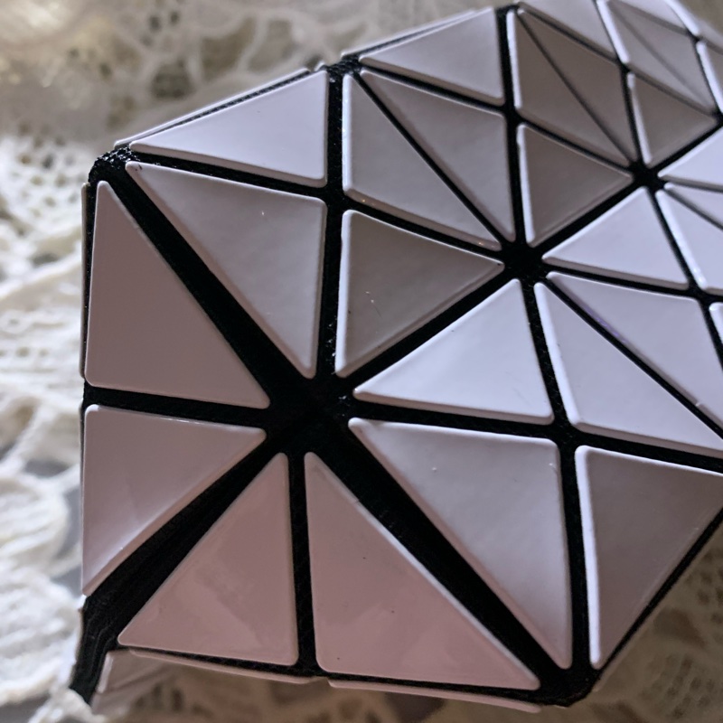 BAO BAO ISSEY MIYAKE 6格白色亮面收納包立體包化妝包 BB53-AG051-3