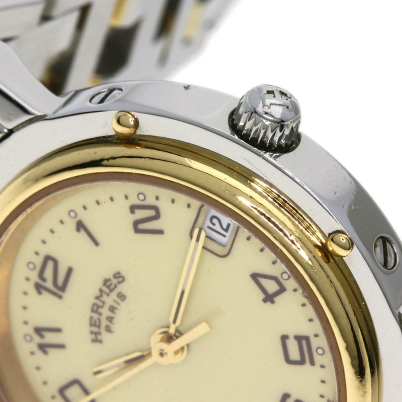 Hermès CL4.220 Clipper 腕錶，配備全新錶扣，不鏽鋼/SSxGP，女士-12