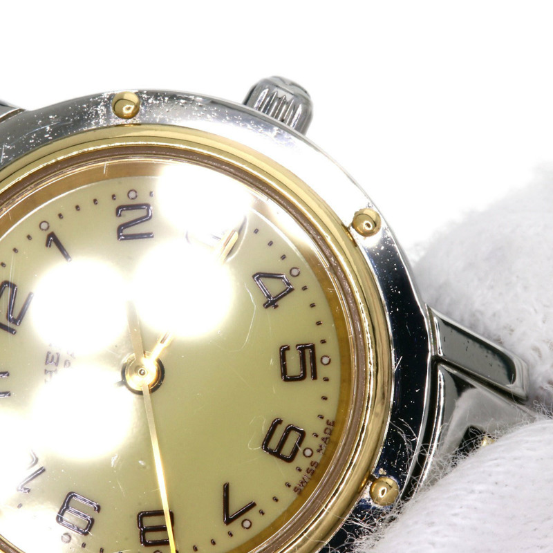 Hermès CL4.220 Clipper 腕錶，配備全新錶扣，不鏽鋼/SSxGP，女士-17