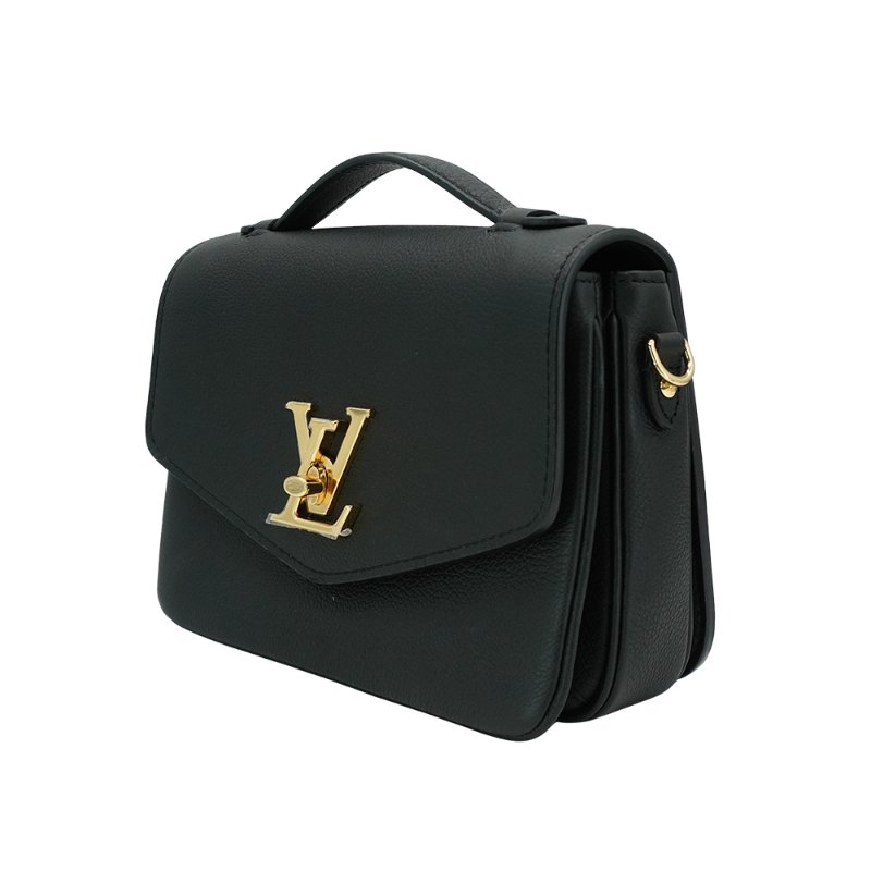 Louis Vuitton 展示品 Oxford 粒面小牛皮轉釦掀蓋二用斜背包(M22735-黑)-1