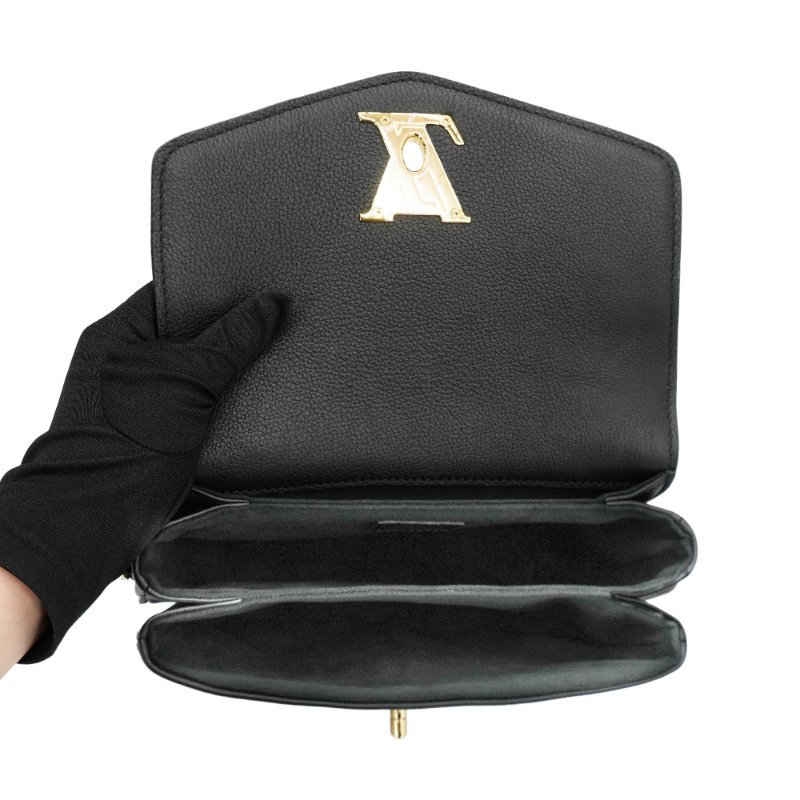 Louis Vuitton 展示品 Oxford 粒面小牛皮轉釦掀蓋二用斜背包(M22735-黑)-4