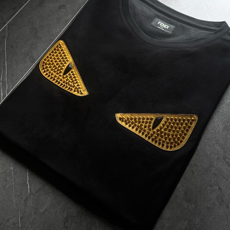 🚨 雙11最後倒數・今晚錯過等明年！【FENDI 芬迪】經典立體怪獸眼睛印花棉質T恤-2