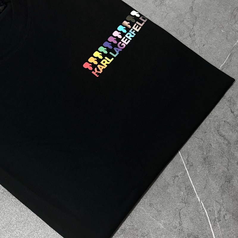 ⏳ 雙11收尾倒數・再不衝就來不及!【KARL LAGERFELD 卡爾老佛爺】經典炫彩文字LOGO設計 T恤-5