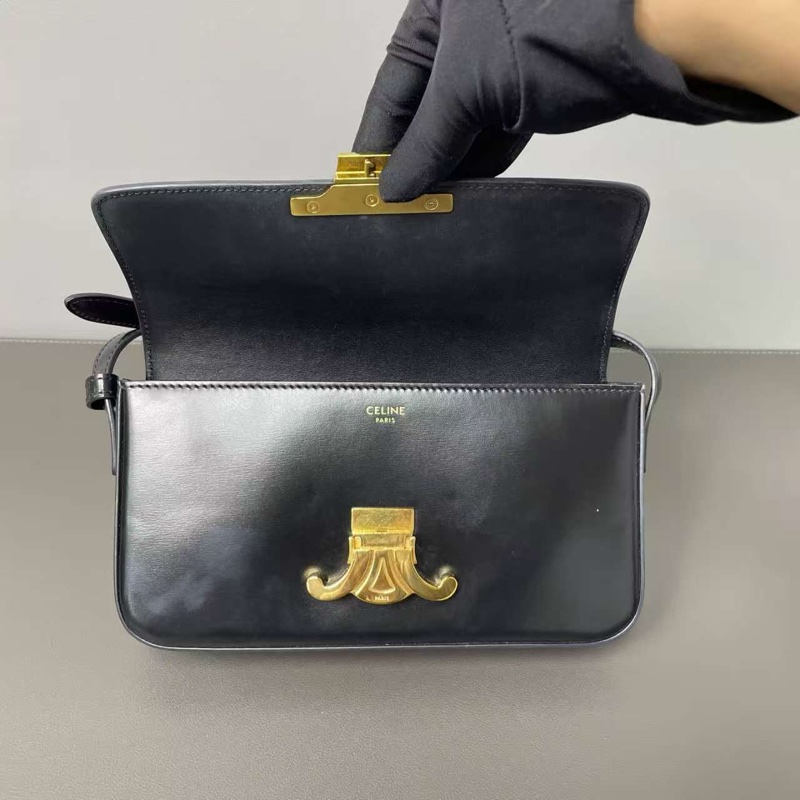 Celine Triomphe 黑金box 凱旋門腋下包 hobo-7