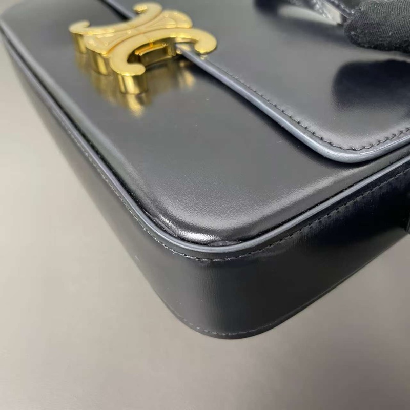 Celine Triomphe 黑金box 凱旋門腋下包 hobo-10